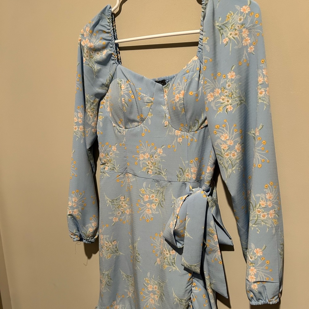 Floral Long Sleeve Mini Dress